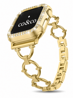 Load image into Gallery viewer, Luxury Gold Metal Chain Bracelet with Case for Apple Watch Series 9/8/7/6/SE/5/3 – 38/40/41/42/44/45/49mm
