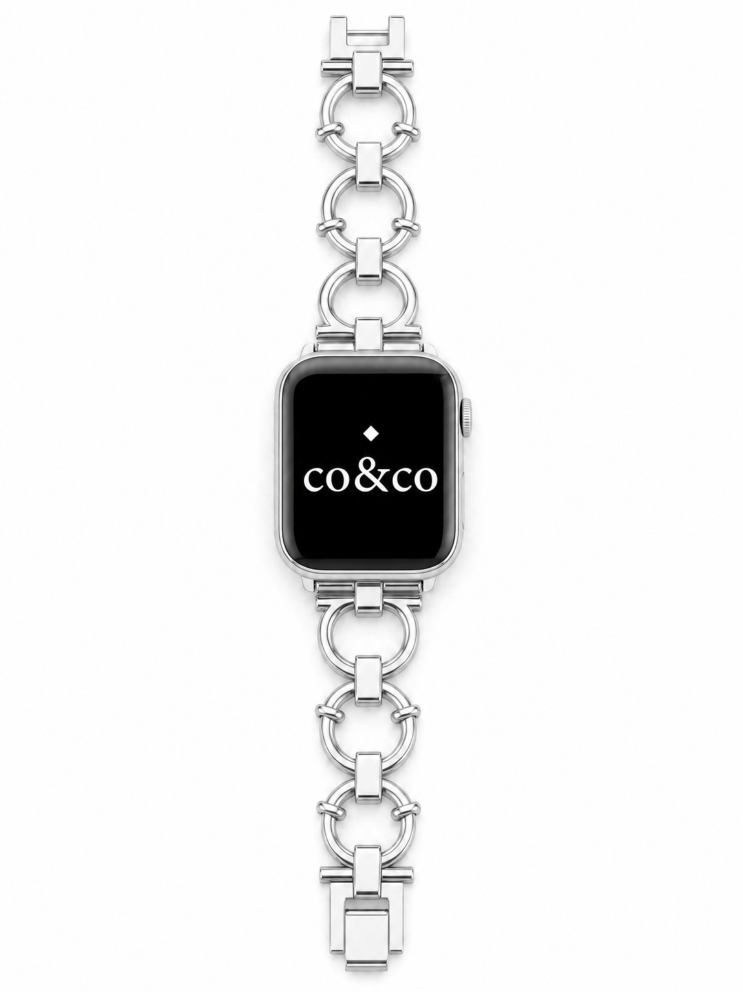 Luxury Silver Metal Chain Bracelet with Case for Apple Watch Series 9/8/7/6/SE/5/3 – 38/40/41/42/44/45/49mm