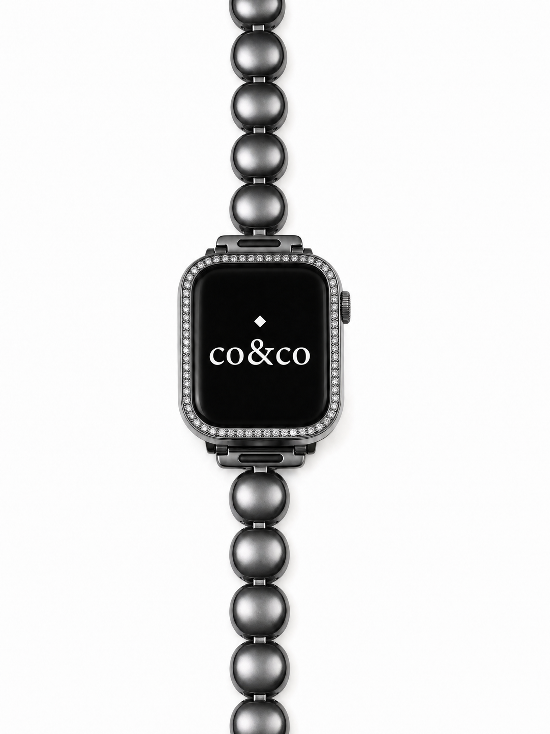 Black Beaded Bracelet for Apple Watch S10-1/SE/Ultra – 38–49mm