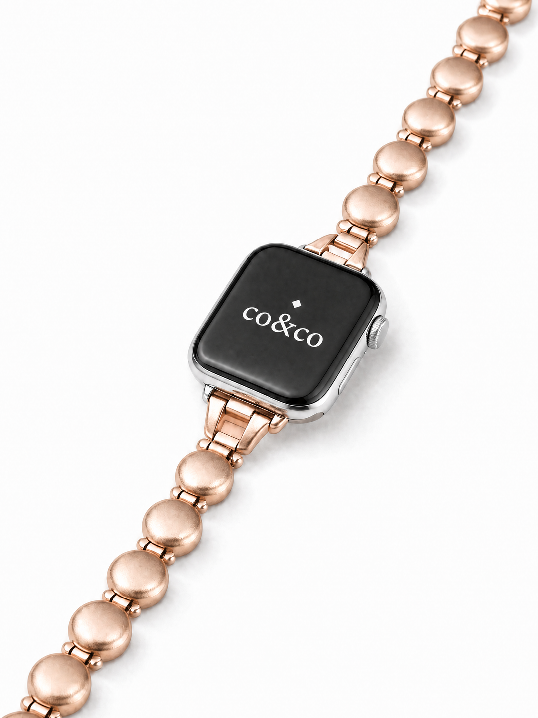 Rose Gold Beaded Bracelet for Apple Watch S10-1/SE/Ultra – 38–49mm