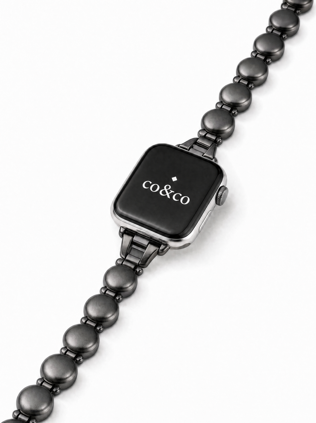 Black Beaded Bracelet for Apple Watch S10-1/SE/Ultra – 38–49mm