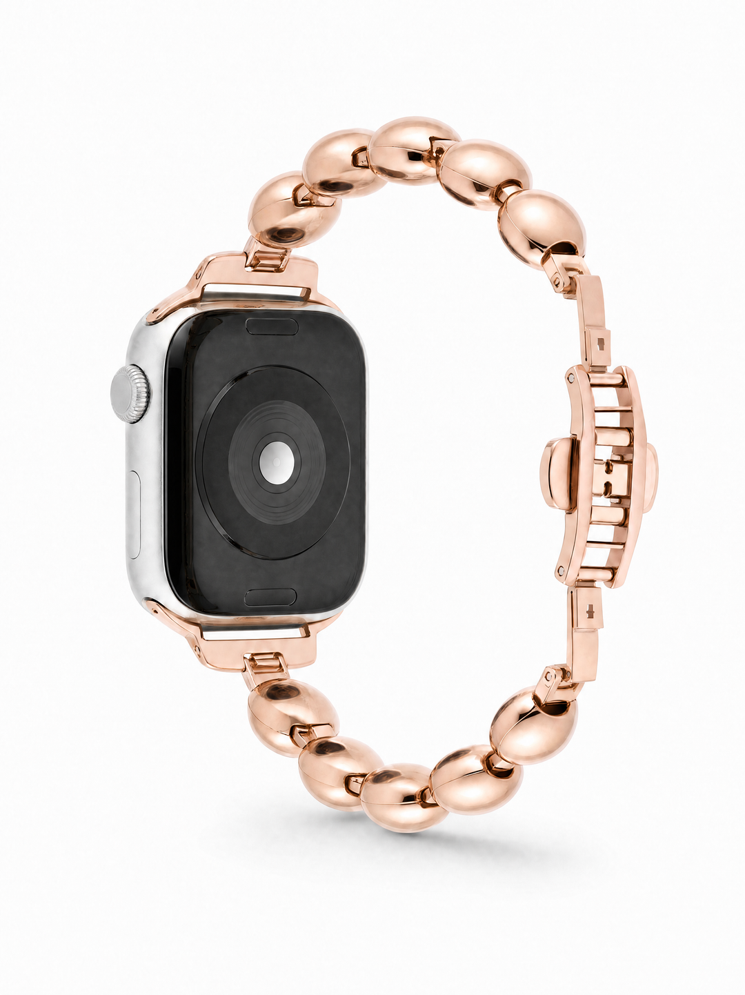 Rose Gold Beaded Bracelet for Apple Watch S10-1/SE/Ultra – 38–49mm
