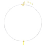 Load image into Gallery viewer, Elegant Gold Accented Pearl Letter Initial Necklace
