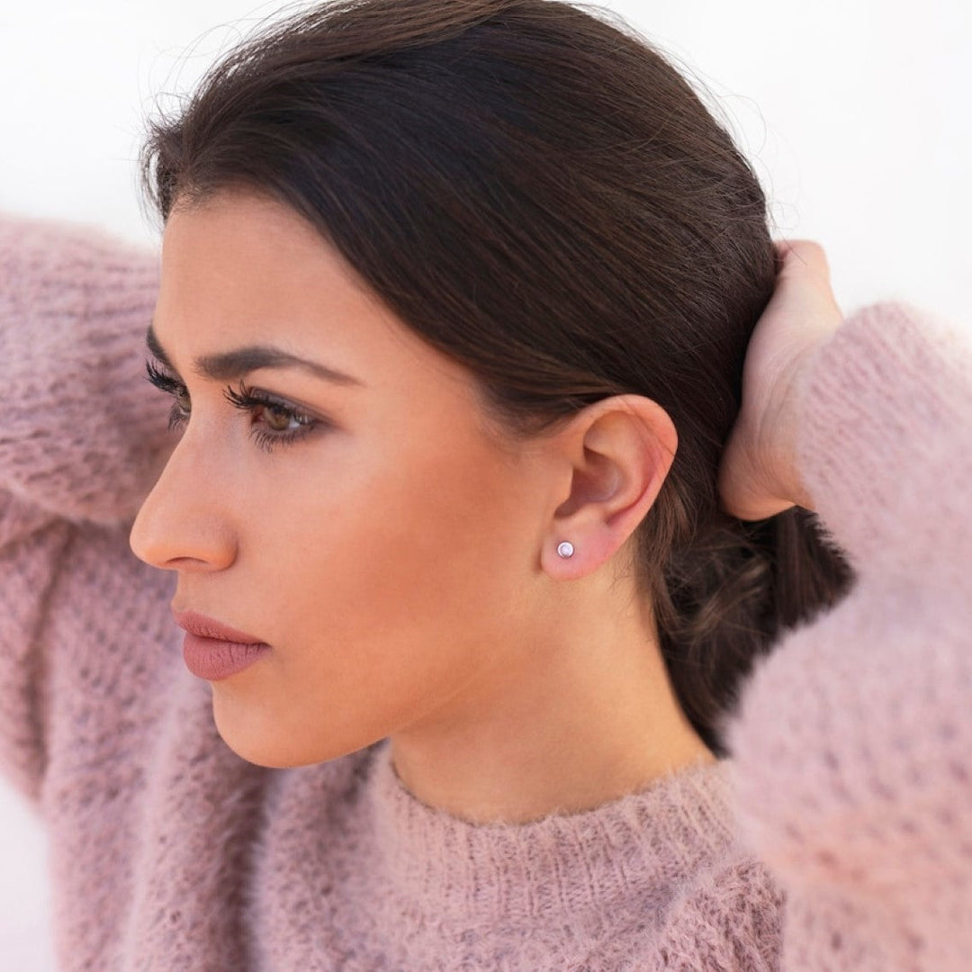 Tiny Circle Dot Minimalist Stud Earrings