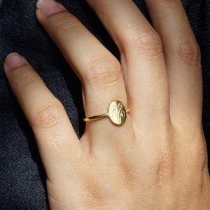 Birth Flower Ring Custom Dainty Ring