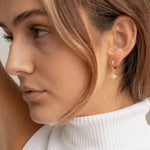Load image into Gallery viewer, Starburst Opal Huggie Earrings Zircon Star Earrings
