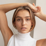 Load image into Gallery viewer, Starburst Opal Huggie Earrings Zircon Star Earrings
