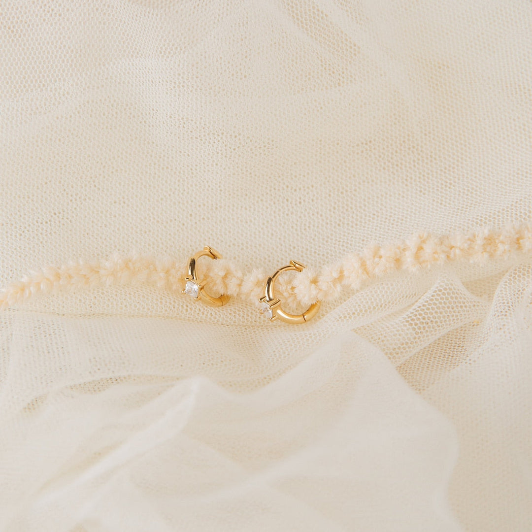 Diamond Earring Glittering Huggie Earring