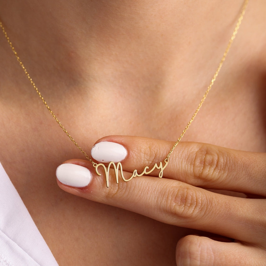 Frosted Letter Necklace Signature Necklace