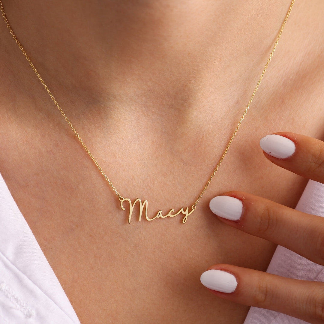 Frosted Letter Necklace Signature Necklace