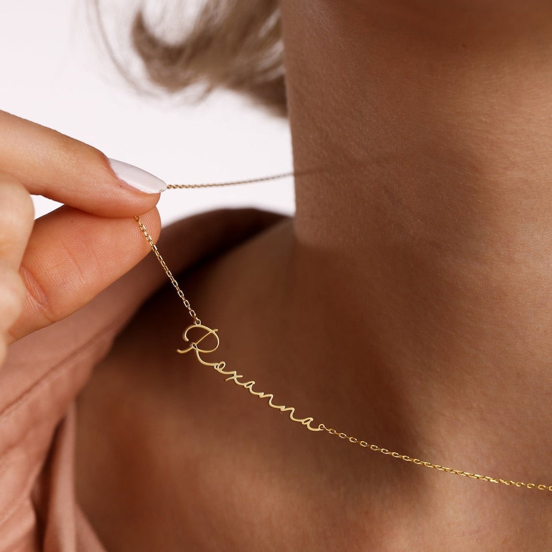 Frosted Letter Necklace Signature Necklace
