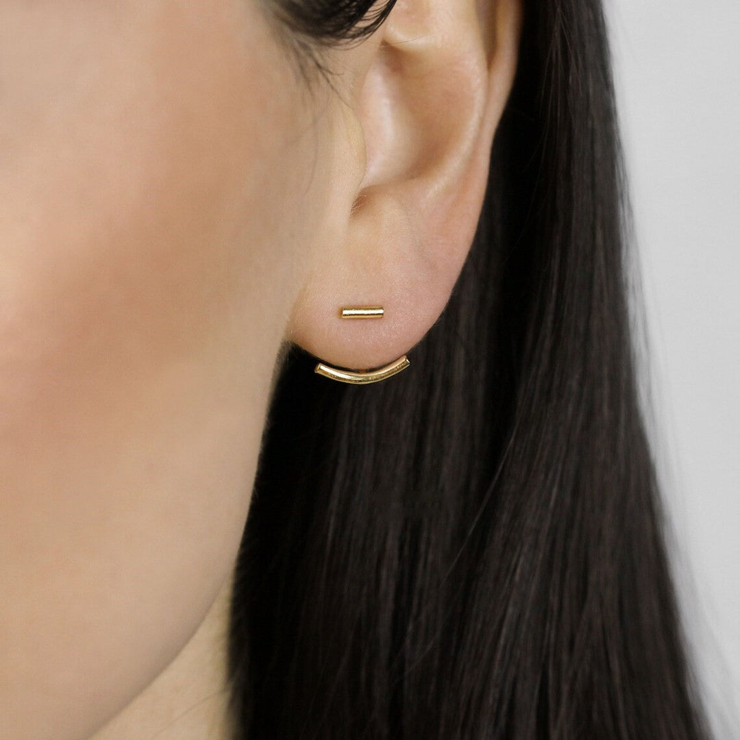Bar Jacket Earlobe Hugger Earring