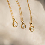 Load image into Gallery viewer, Initial Pendant Necklace White Enamel and Gold
