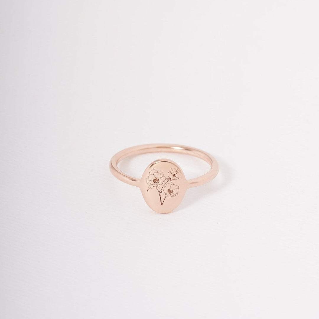 Birth Flower Ring Custom Dainty Ring