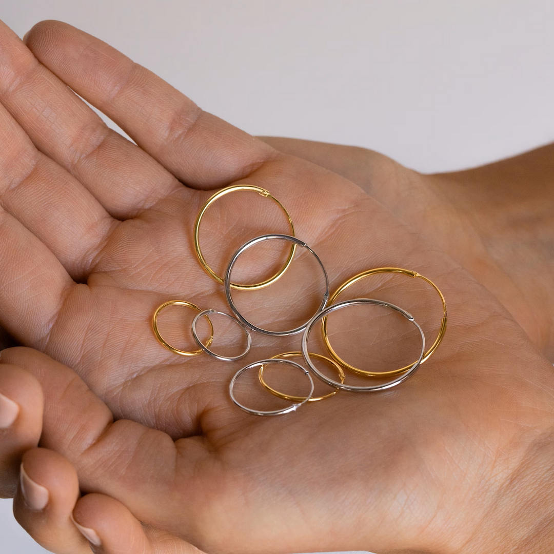 Lightweight Hoops Gold and Silver Earrings (4 Pack)
