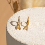 Load image into Gallery viewer, Diamond Letter Earrings Dainty Huggie Earrings
