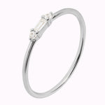 Load image into Gallery viewer, Tiny Baguette Dainty Round CZ Ring
