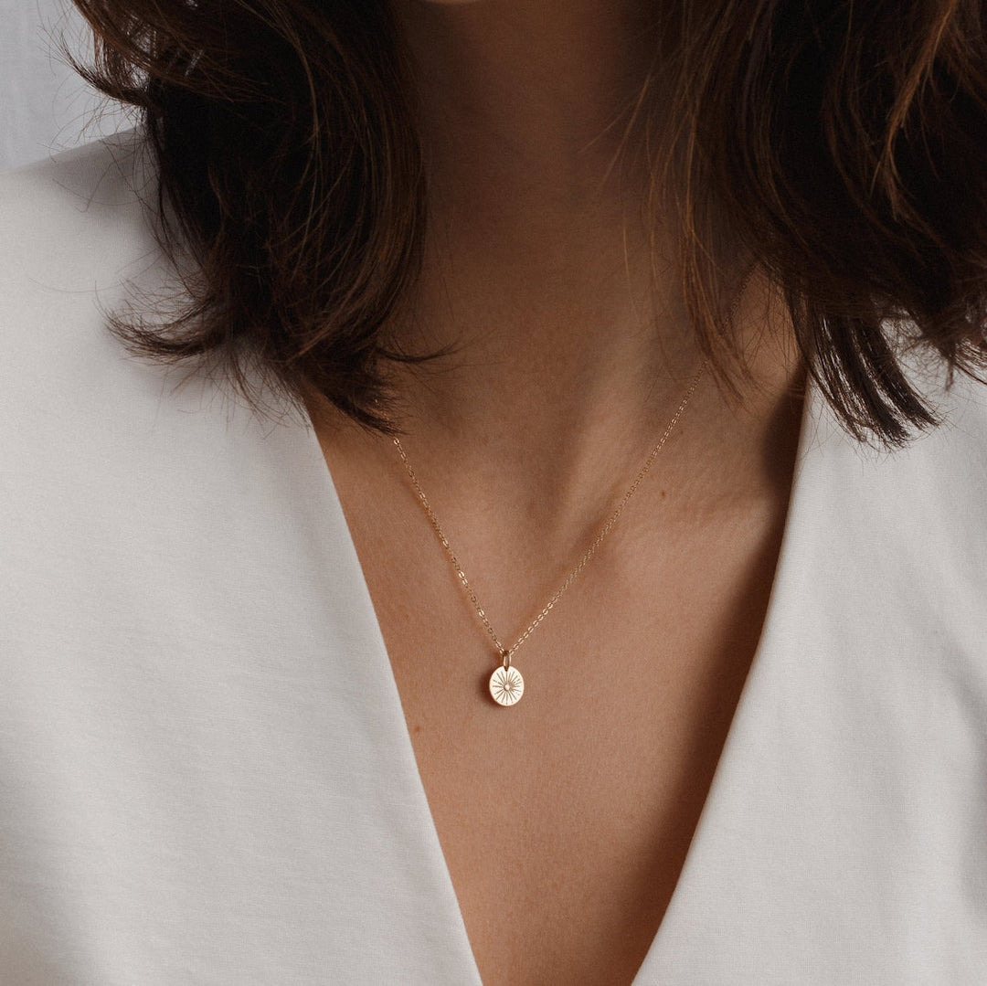 Sunbeam Necklace Dainty Sun Pendant Necklace