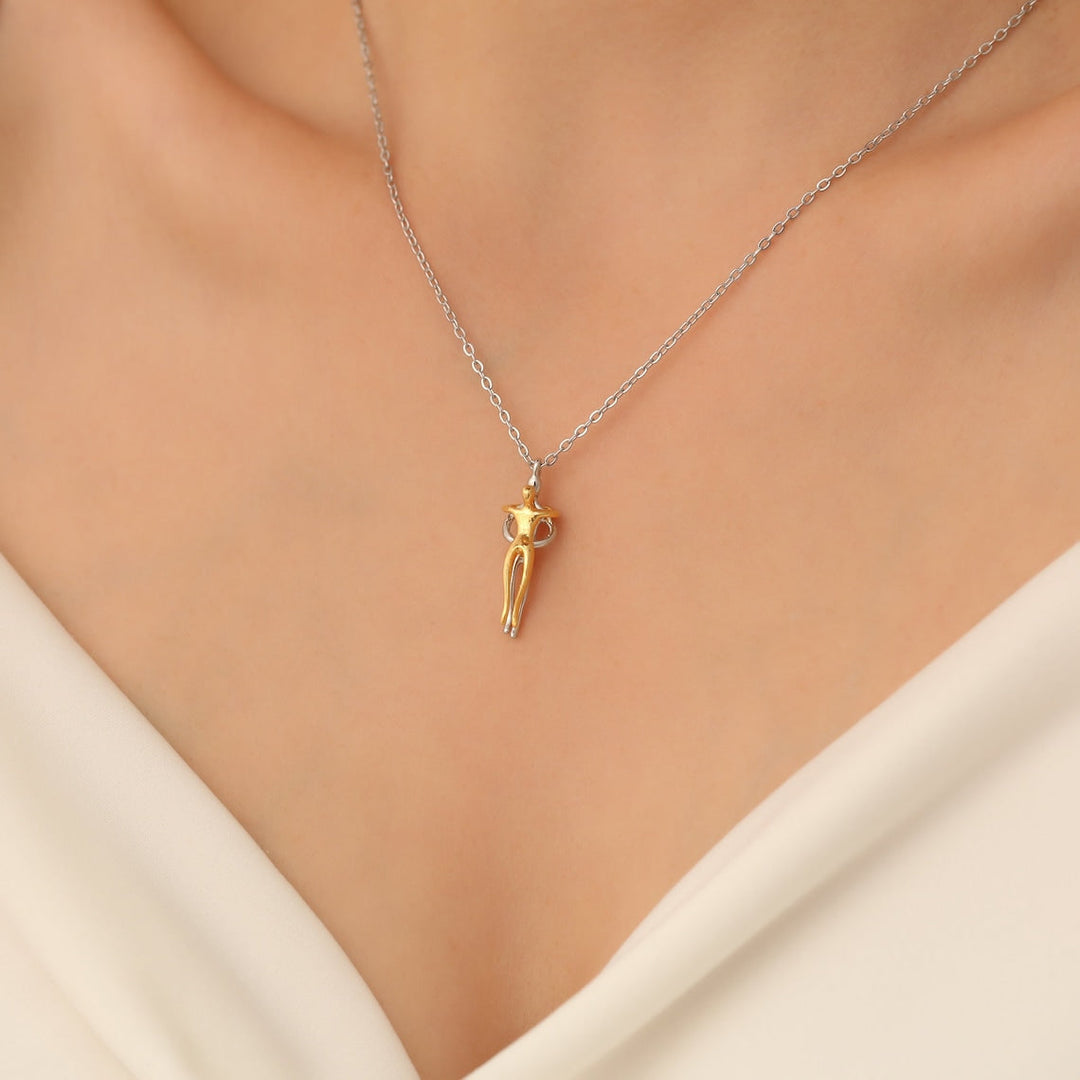 Love Hug Pendant Couple Embrace Necklace