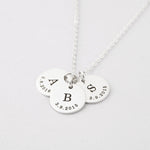 Load image into Gallery viewer, Dainty Personalized Disc Initial &amp; Date Necklace
