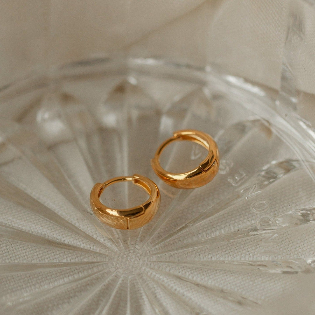 Hinged Huggies Curved Buckle Earrings