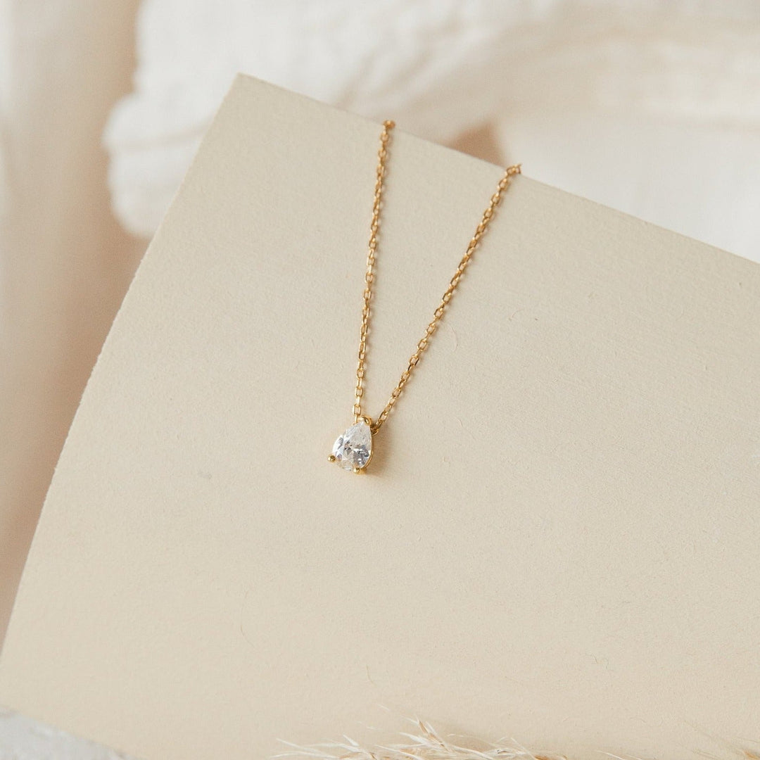 Pear Diamond Teardrop Diamond Necklace