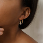 Load image into Gallery viewer, Star &amp; Moon Earrings Inlay Rhinestone Huggies
