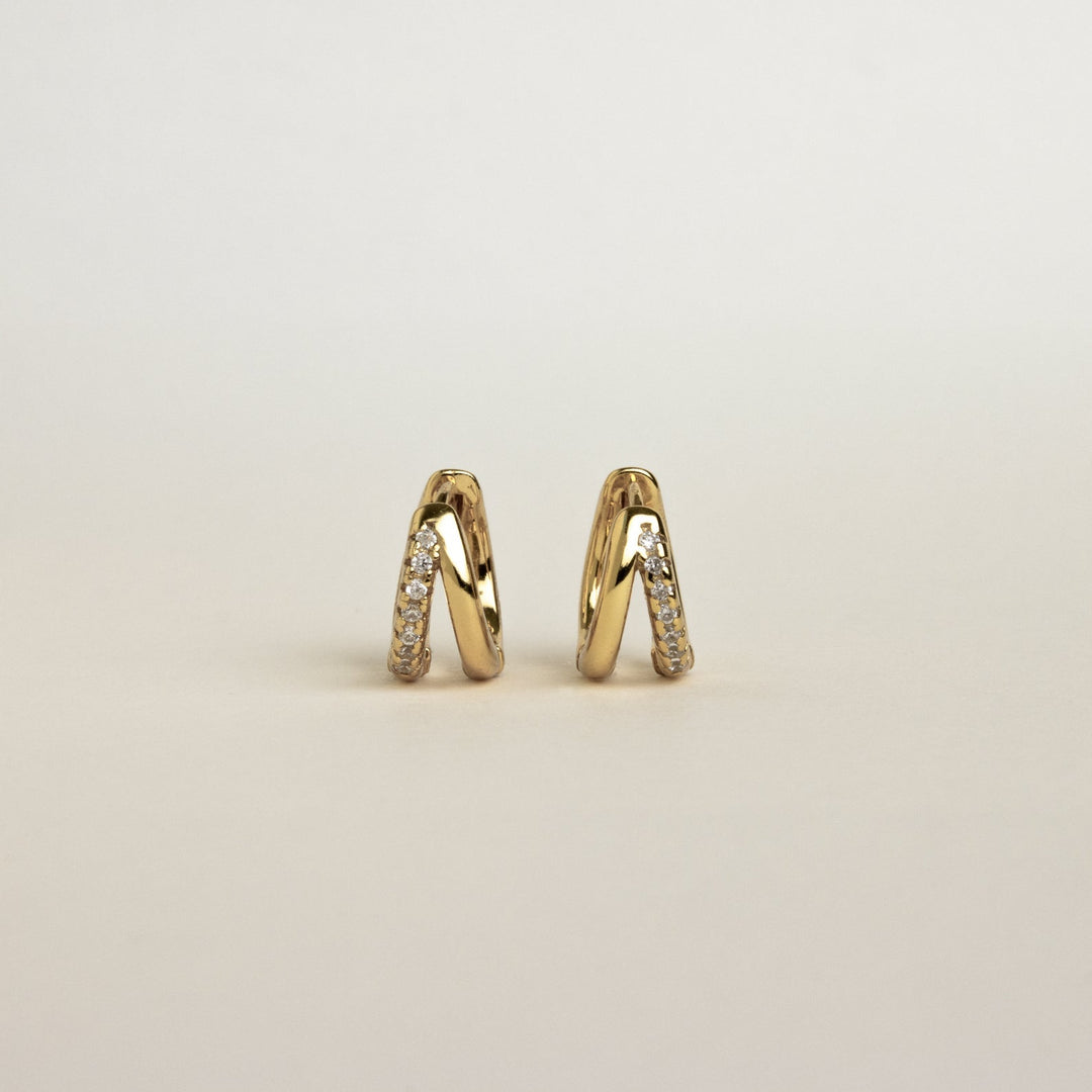Duo Huggies Zirconia Duo Earrings