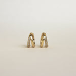 Load image into Gallery viewer, Duo Huggies Zirconia Duo Earrings
