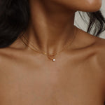 Load image into Gallery viewer, Dainty Diamond Necklace Stone Set Necklace
