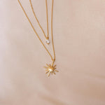 Load image into Gallery viewer, Double Layer Star Necklace Starburst Duo Necklace
