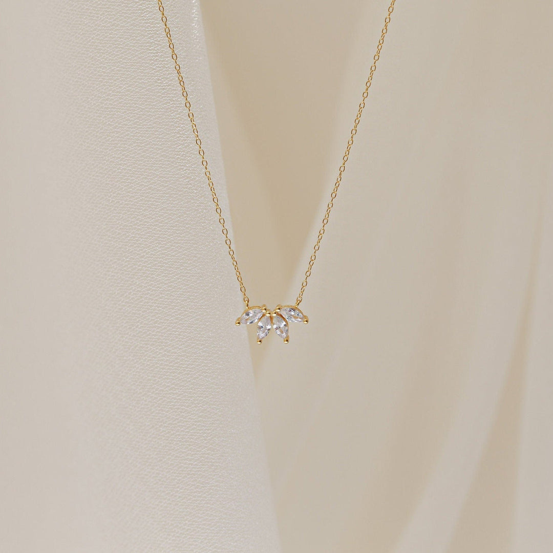 Marquise Diamond Necklace Inlay Marquise Stone