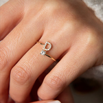 Load image into Gallery viewer, Adjustable Dainty Diamond Letter Initial Ring
