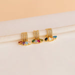 Load image into Gallery viewer, Birthstone Drop Huggies Rhinestone Earrings
