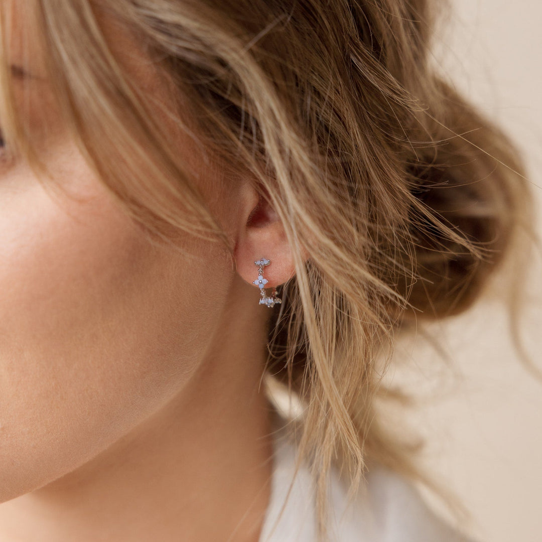 Monument Earrings Ivy Flower Hoop Earrings