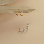 Load image into Gallery viewer, Monument Earrings Ivy Flower Hoop Earrings
