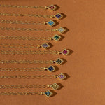 Load image into Gallery viewer, Birthstone Rhombus Pendant Necklace
