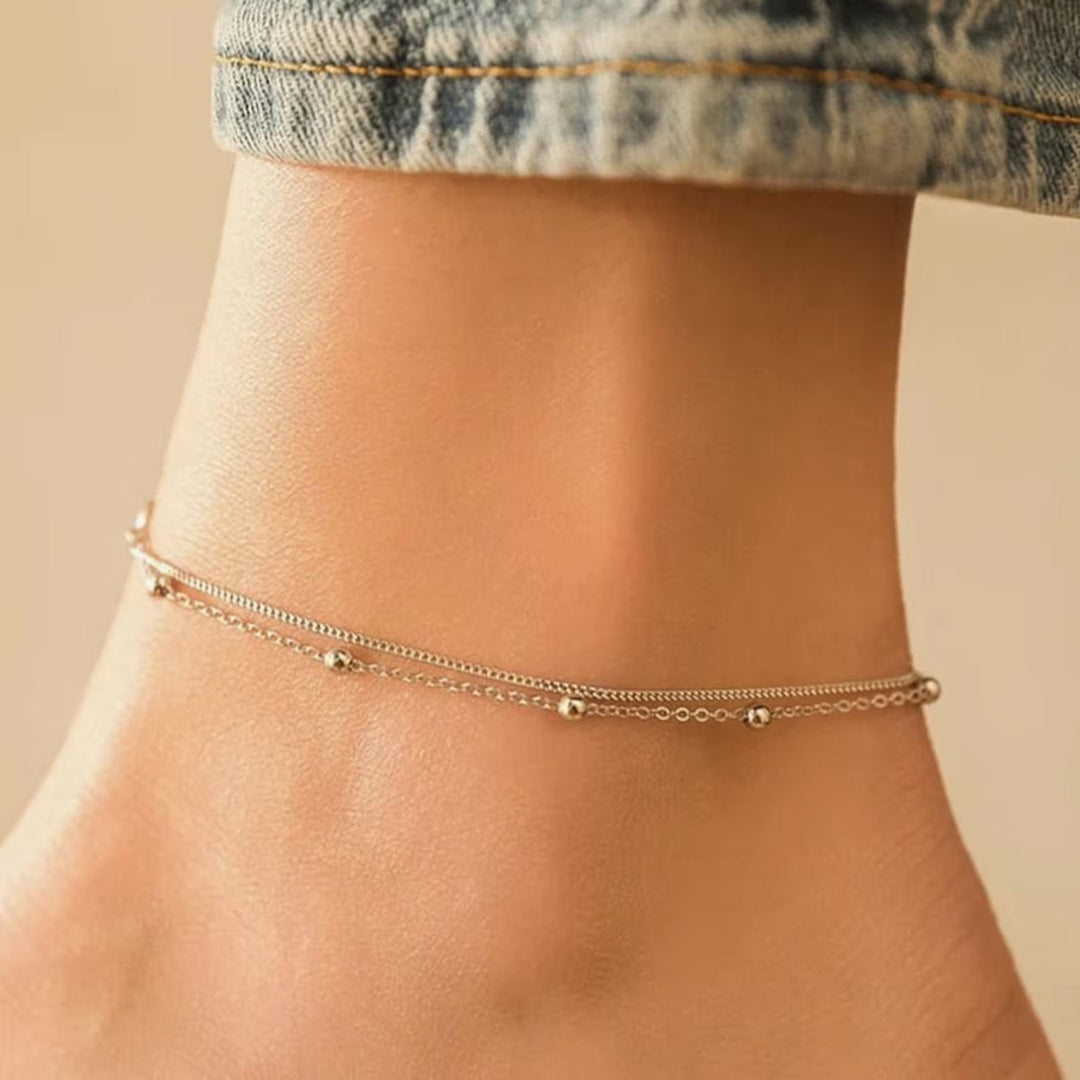 Silver 2 Style Anklet