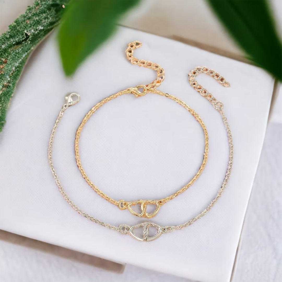 Minimalist Heart Anklet Heart Link Anklet