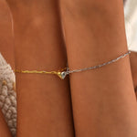Load image into Gallery viewer, Magnetic Heart Paperclip Chain Love Bracelet Set
