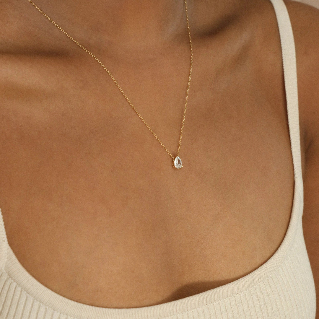 Pear Diamond Teardrop Diamond Necklace