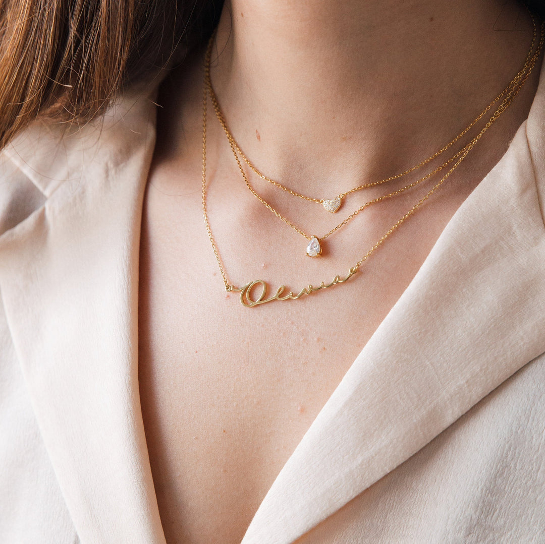 Pear Diamond Teardrop Diamond Necklace