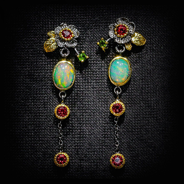 Chic Red Zirconia Boho Earrings