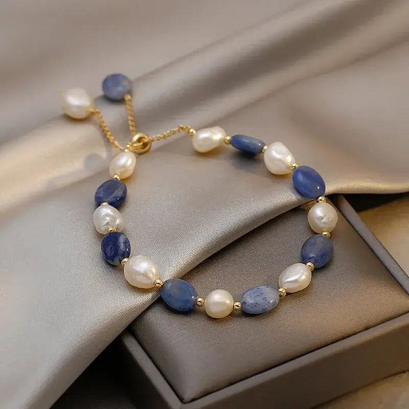 Delicate pearl ocean wave bracelet
