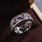 Load image into Gallery viewer, Sparkling Zirconia Vintage Ring in Silver
