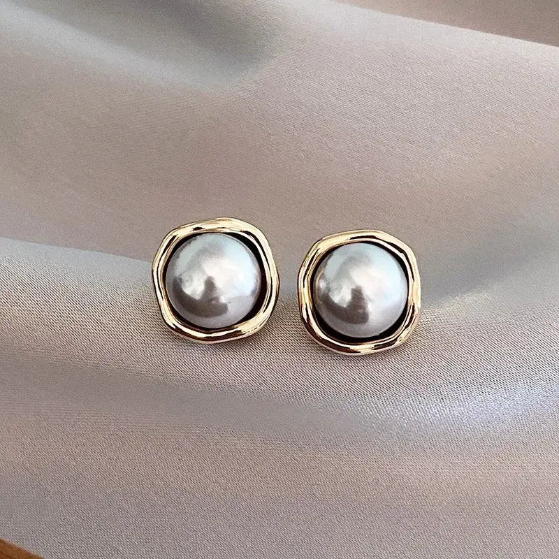 Delicate Black Pearl Cat Earrings