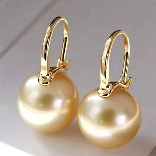 Bohemian Pearl Drop Earrings in Gold