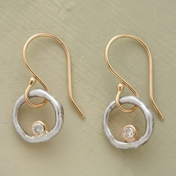 Delicate Zirconia Vintage Earrings in Gold and Silver