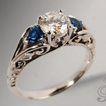 Load image into Gallery viewer, Classic Blue Crystal Vintage Ring
