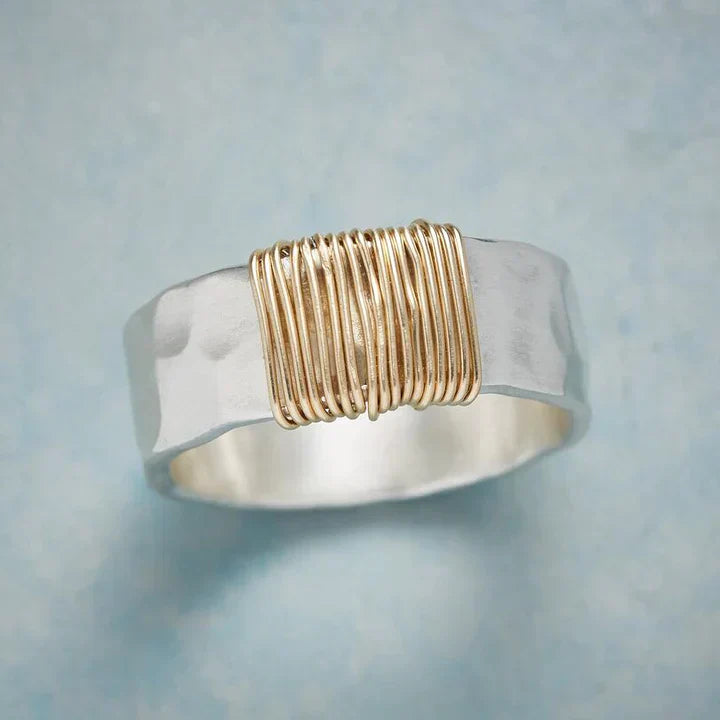 Classic Vintage Statement Ring in Gold and Silver